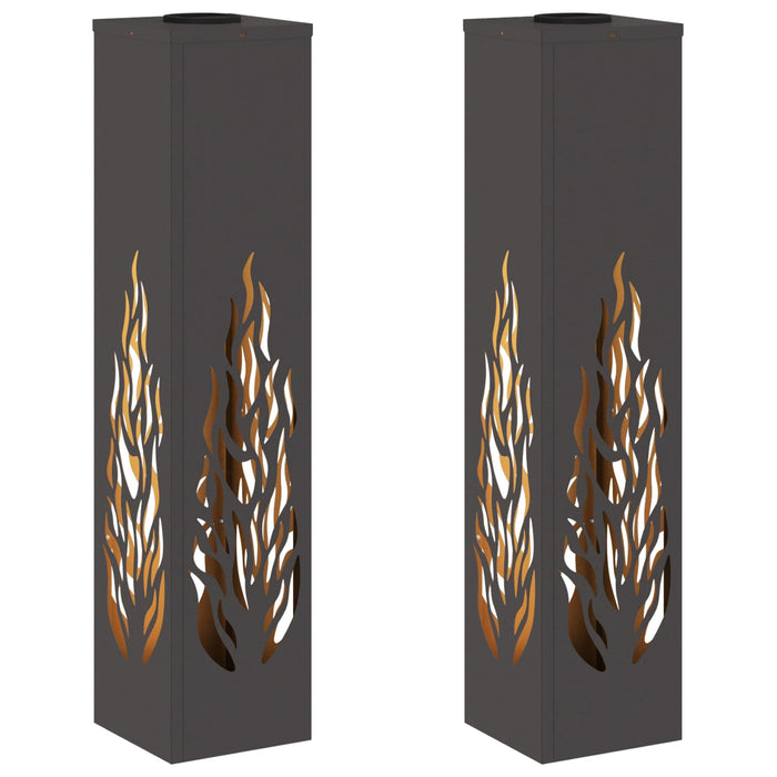 Faro LED solare per sentieri 2 pcs Nero 879800