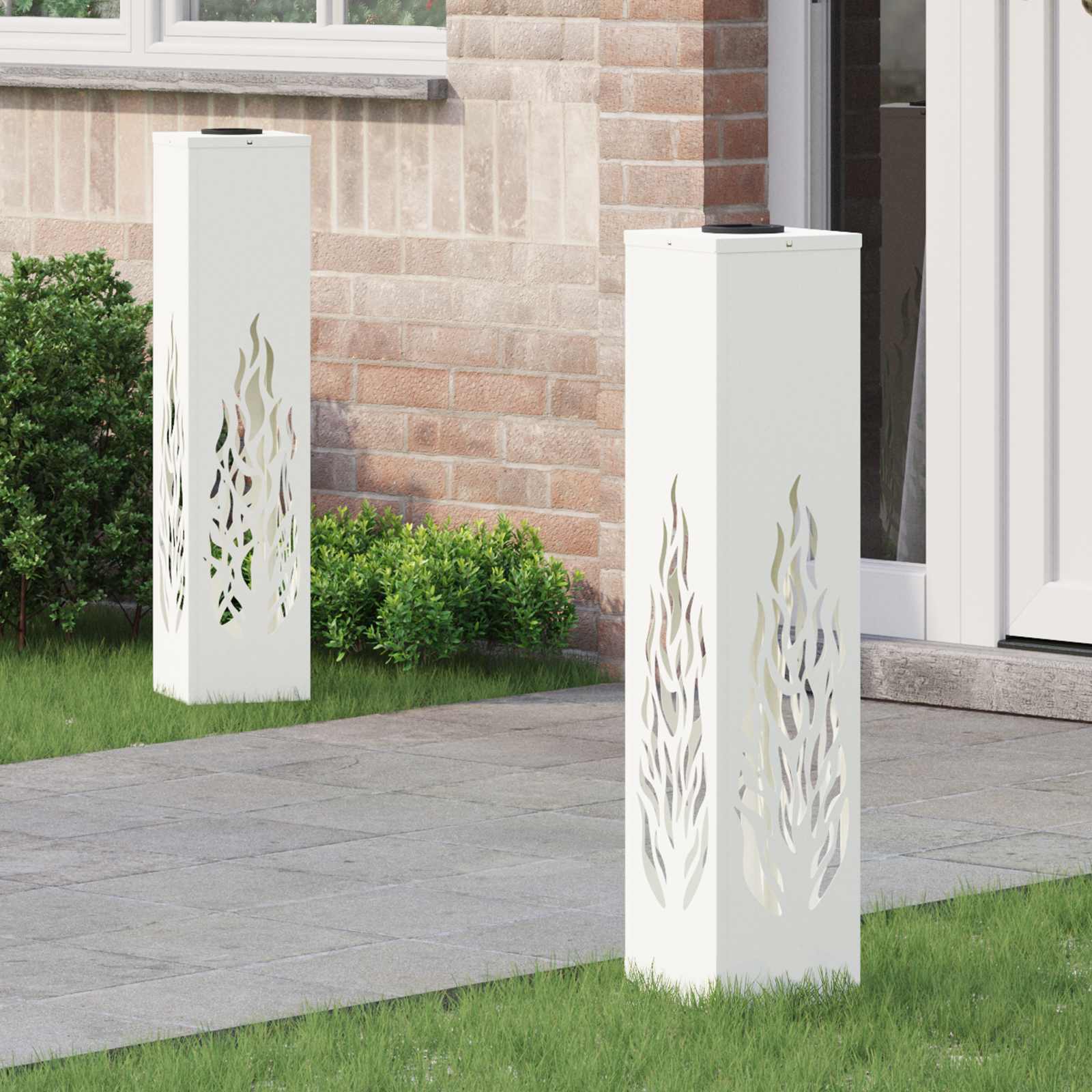 Faro LED solare per sentieri 2 pcs Bianco 879801