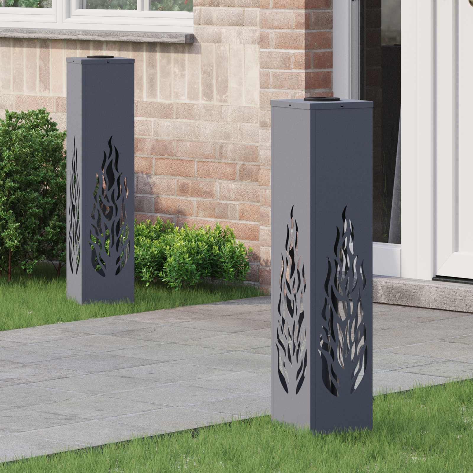 Faro LED solare per sentieri 2 pcs Antracite 879802