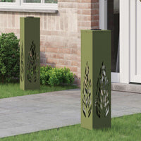 Faro LED solare per sentieri 2 pcs Verde oliva 879803