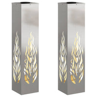 Faro LED solare per sentieri 2 pcs Acciaio inossidabile 879804