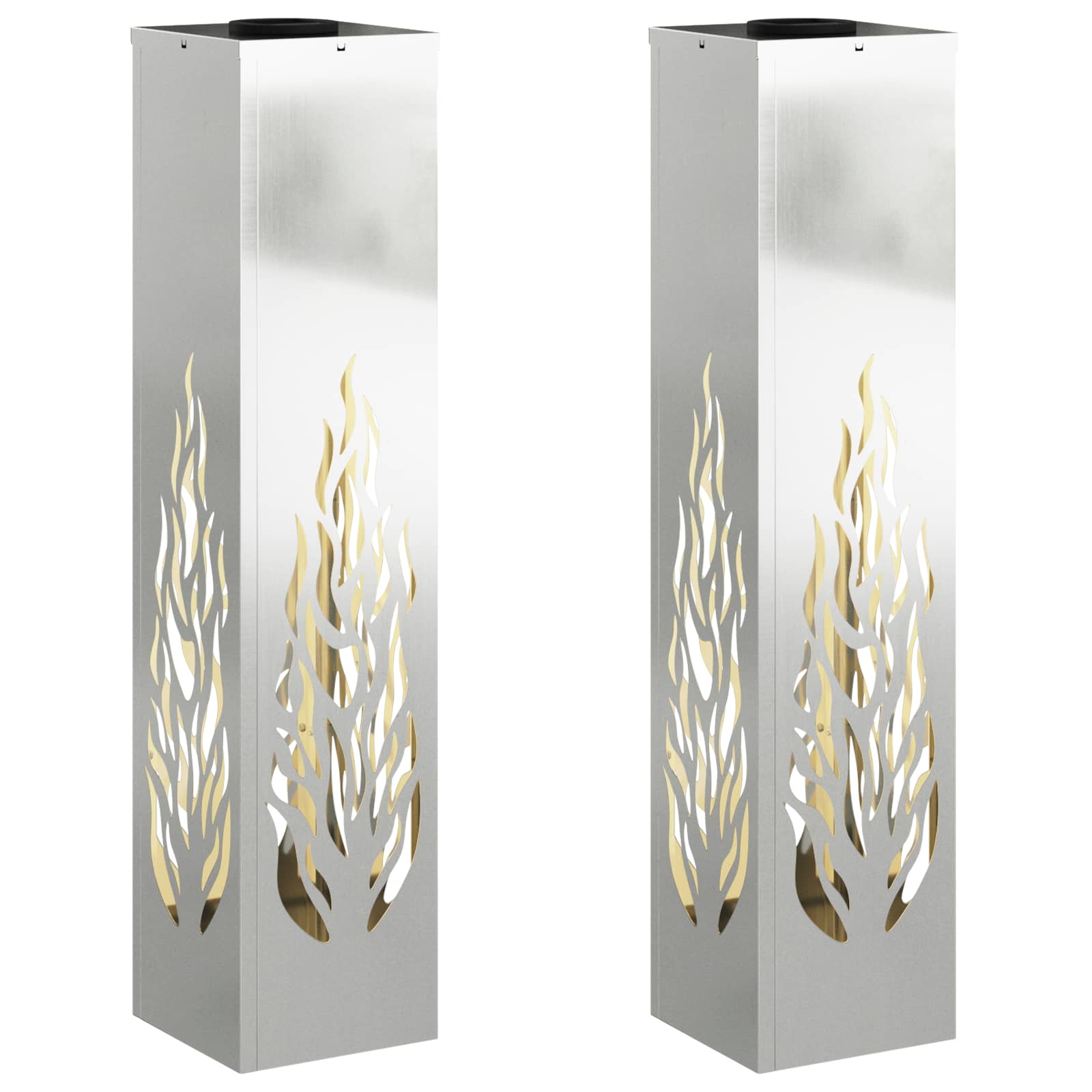 Faro LED solare per sentieri 2 pcs Zincato Zincato 879805