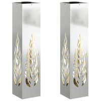 Faro LED solare per sentieri 2 pcs Zincato Zincato 879805