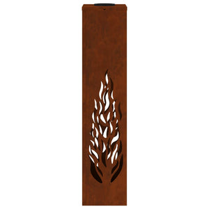 Faro LED solare per sentieri 2 pcs Acciaio Corten 879806