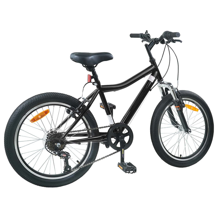 Bicicletta per Bambini 24 Pollici 6-Speed per 8-12 anni Nero 42009565