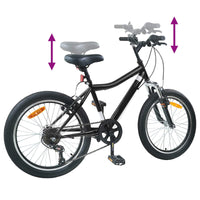 Bicicletta per Bambini 24 Pollici 6-Speed per 8-12 anni Nero 42009565