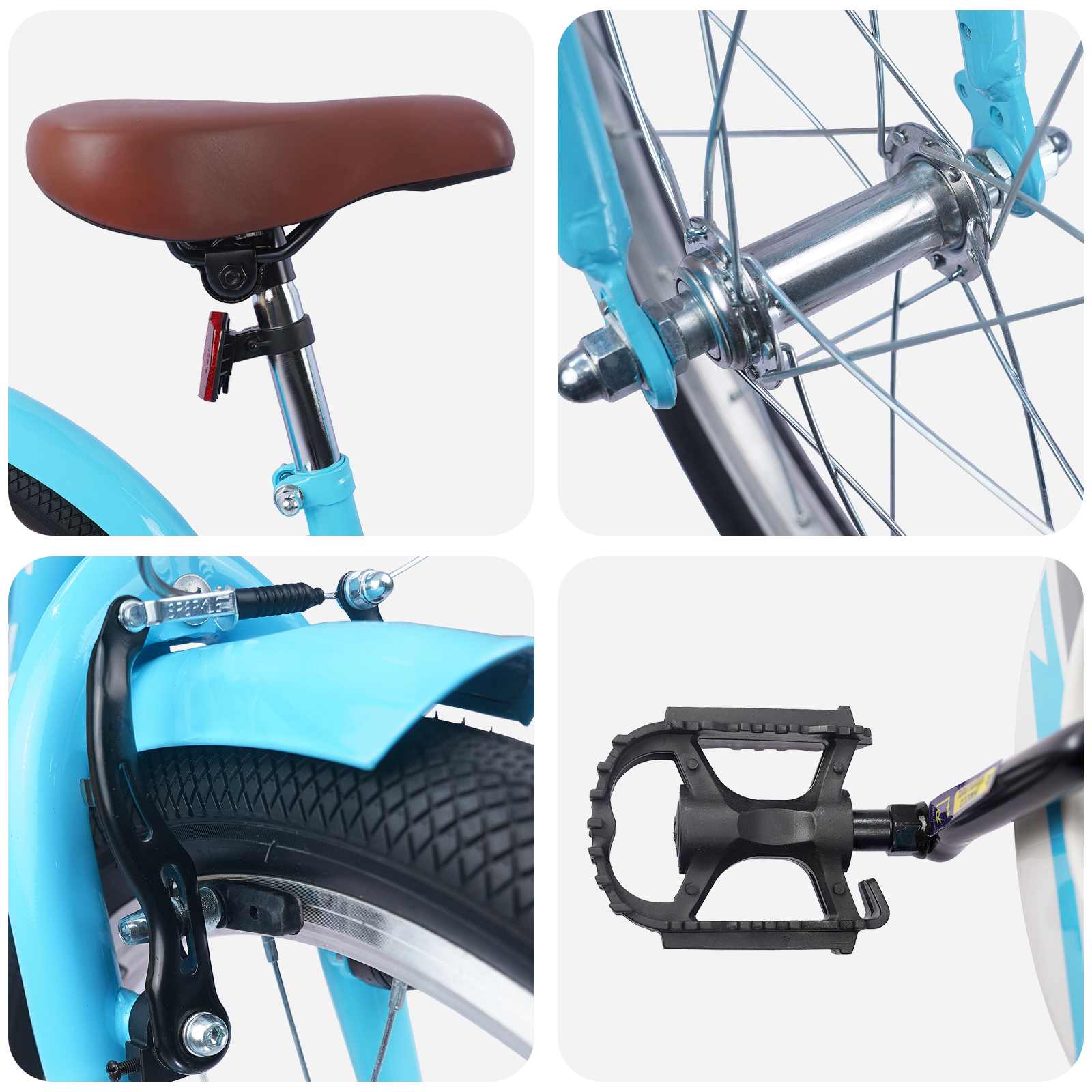 Bicicletta per Bambini 18 Pollici per 5-7 anni Blu Chiaro 42009580