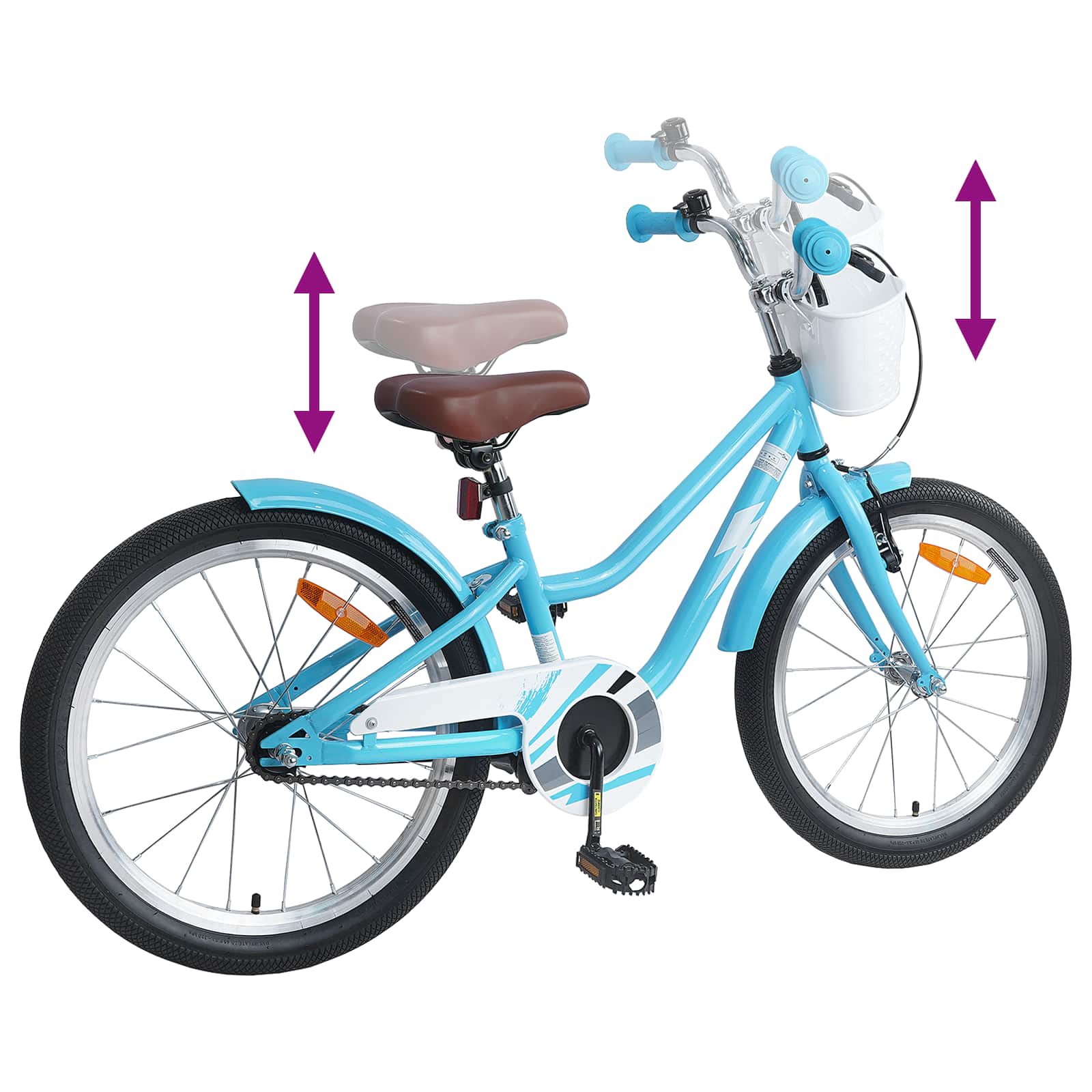 Bicicletta per Bambini 18 Pollici per 5-7 anni Blu Chiaro 42009580