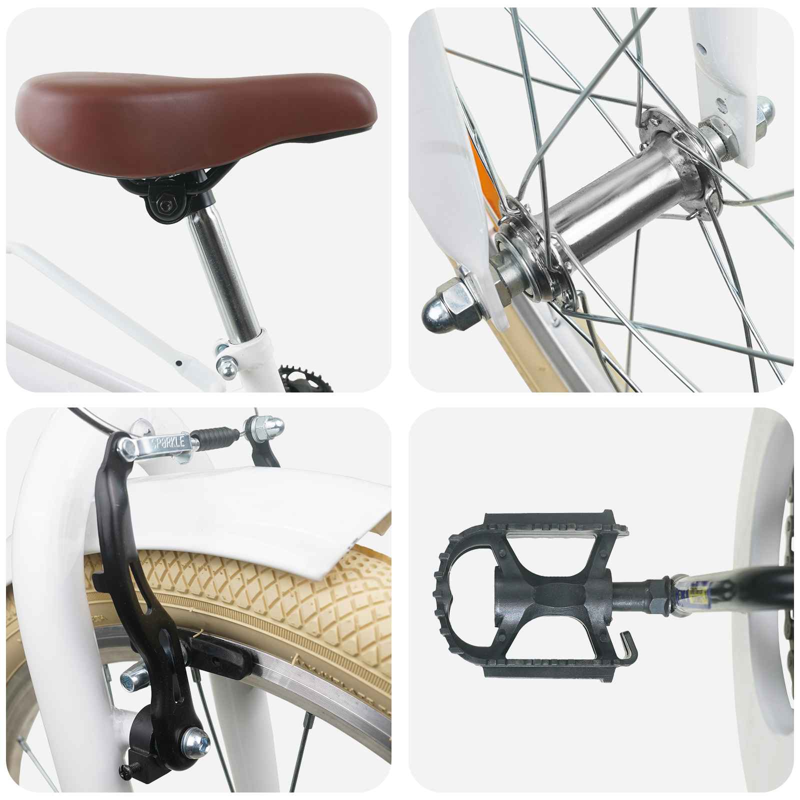 Bicicletta per Bambini 24 Pollici per 8-12 anni Bianco 42009699