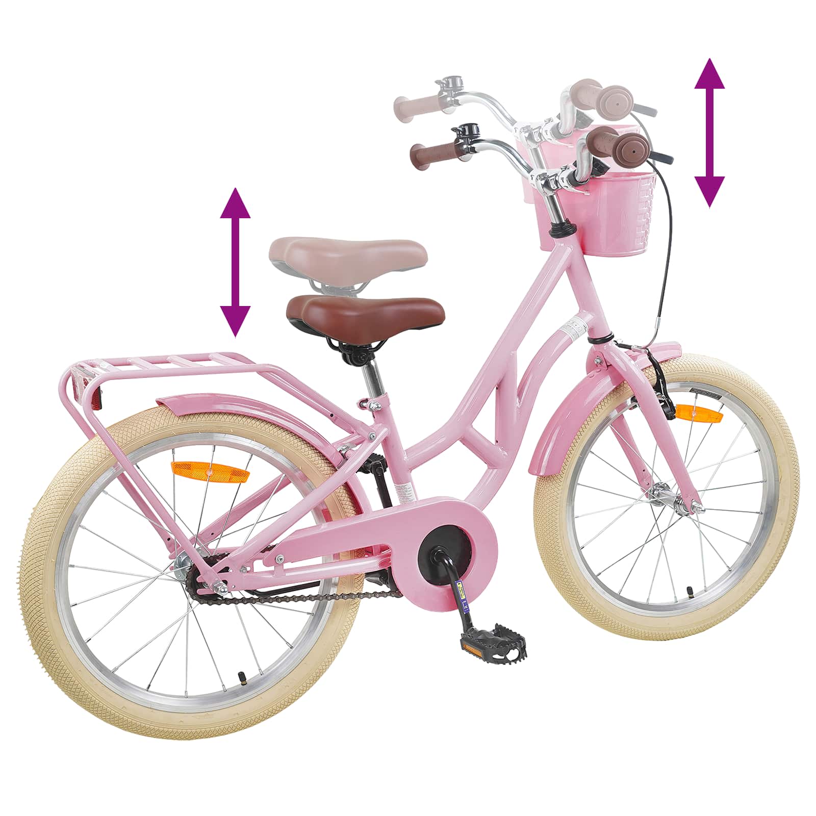 Bicicletta per Bambini 24 Pollici per 8-12 anni Rosa chiaro 42009701