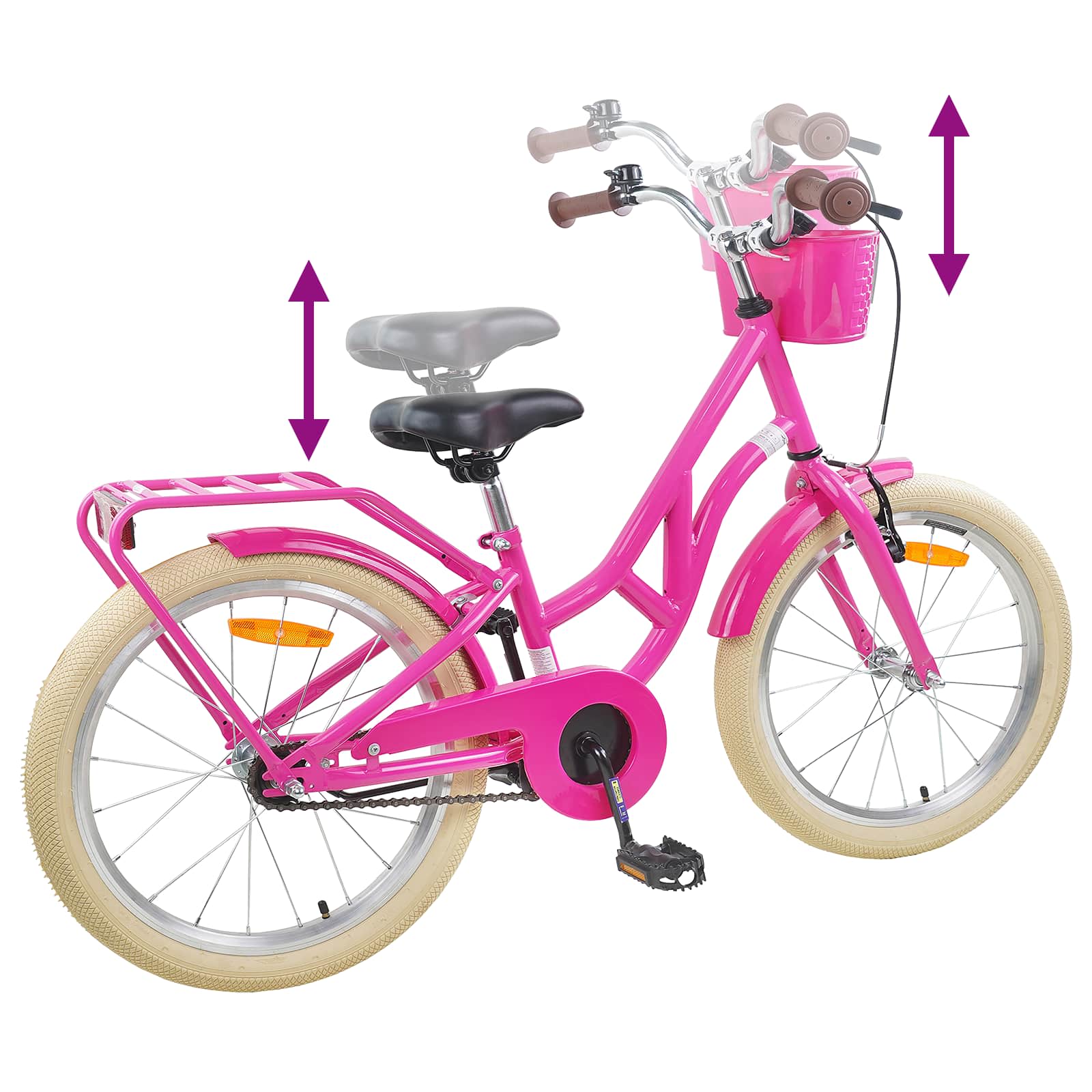 Bicicletta per Bambini 24 Pollici per 8-12 anni Rosa scuro 42009703