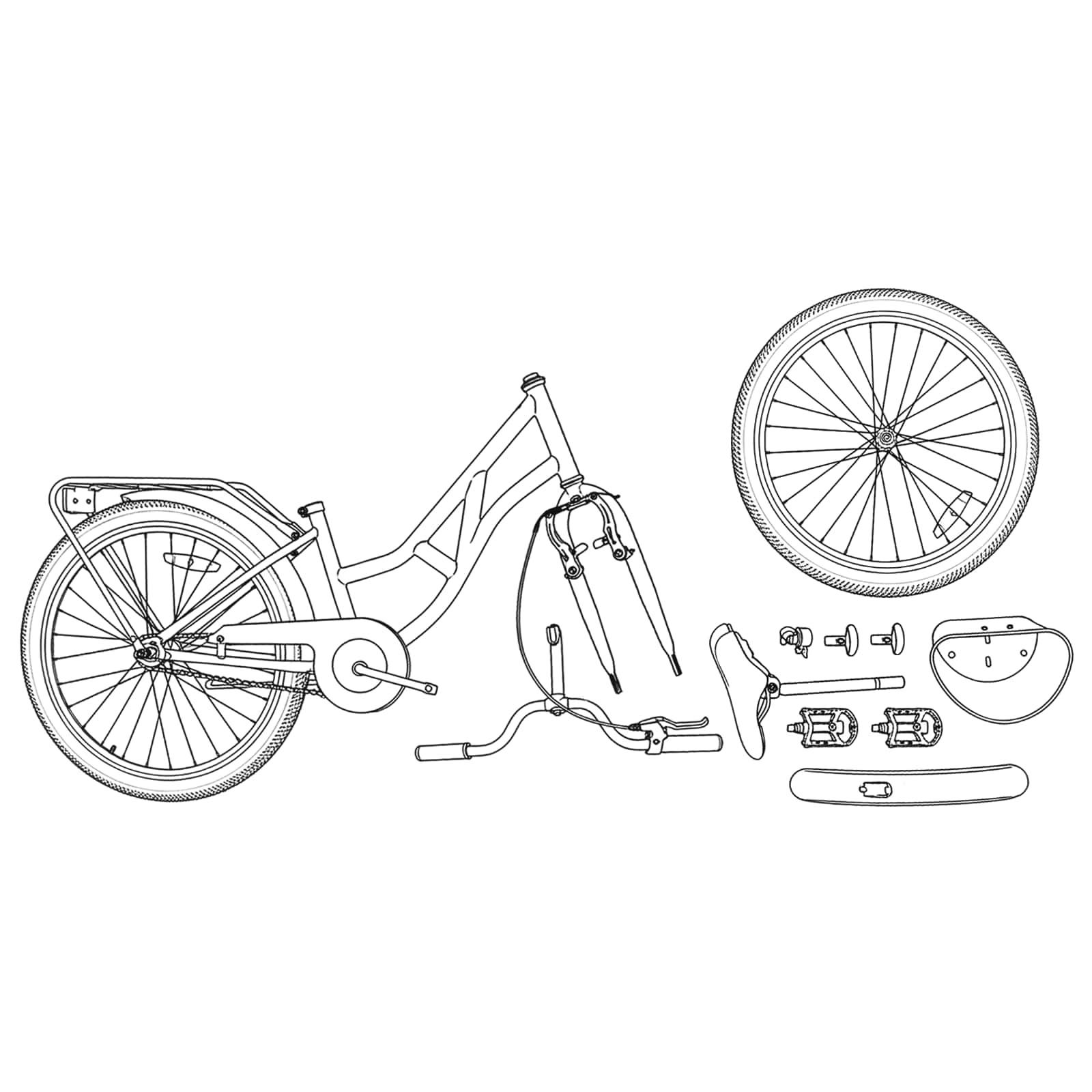 Bicicletta per Bambini 24 Pollici per 8-12 anni Rosa scuro 42009703
