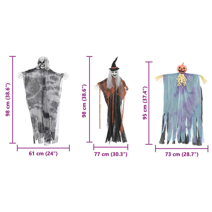 Fantasma appeso di Halloween 3 pcs Multicolore 61 x 97 cm 42020044