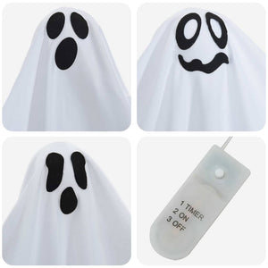 Fantasma appeso di Halloween con 3 LED 3 pcs Bianco 52 x 62 cm 42020046
