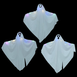 Fantasma appeso di Halloween con 3 LED 3 pcs Bianco 52 x 62 cm 42020046