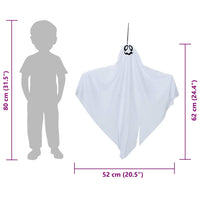 Fantasma appeso di Halloween con 3 LED 3 pcs Bianco 52 x 62 cm 42020046