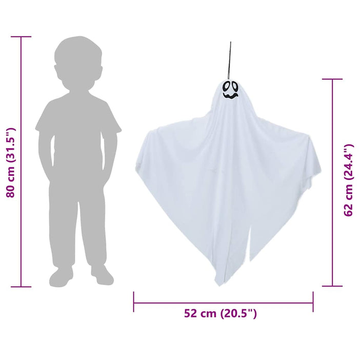 Fantasma appeso di Halloween con 3 LED 3 pcs Bianco 52 x 62 cm 42020046