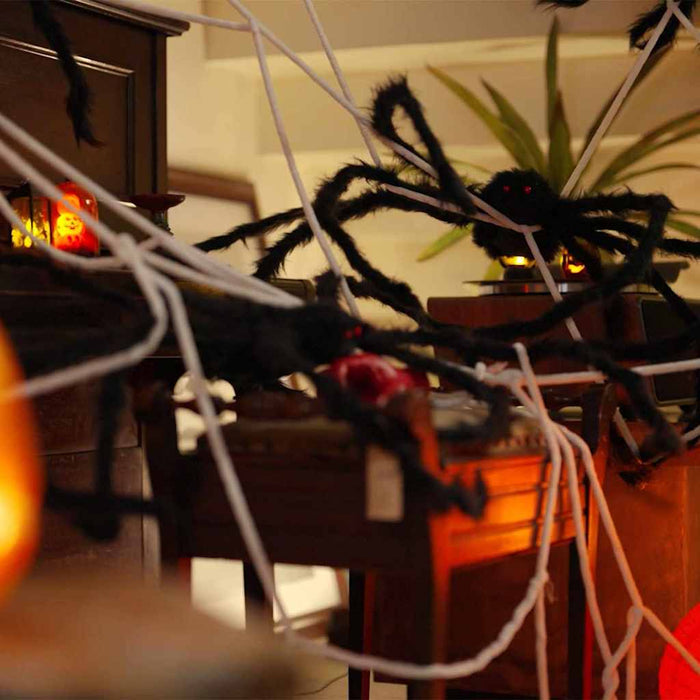 Decorazione di Halloween con ragni e ragnatele 4 pcs 150 cm 42020055