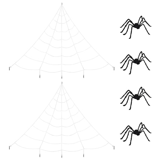 Decorazione di Halloween con ragni e ragnatele 4 pcs 150 cm 42020055
