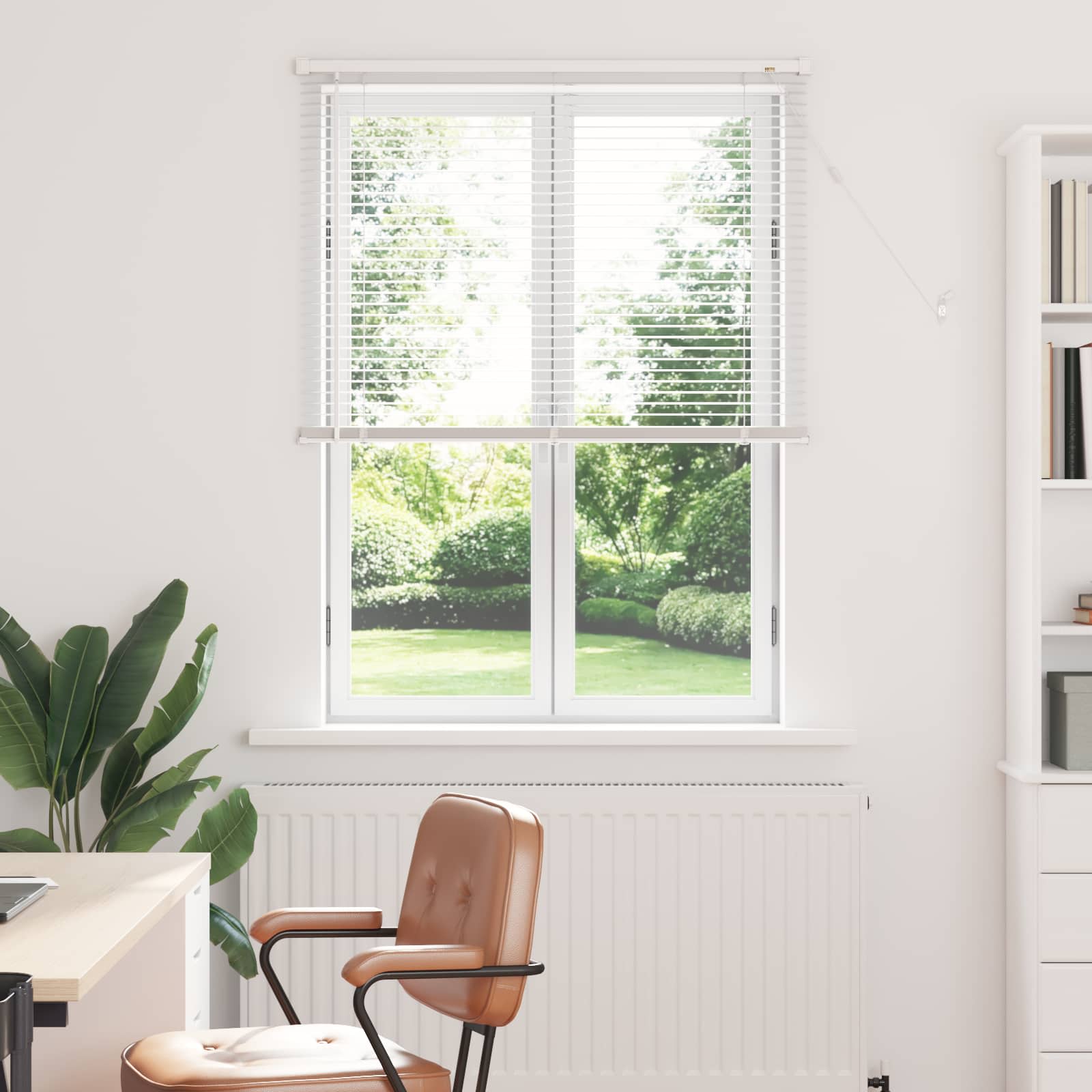 Tenda Veneziana Regolabile Bianco 150 x 90 cm PVC 42003711