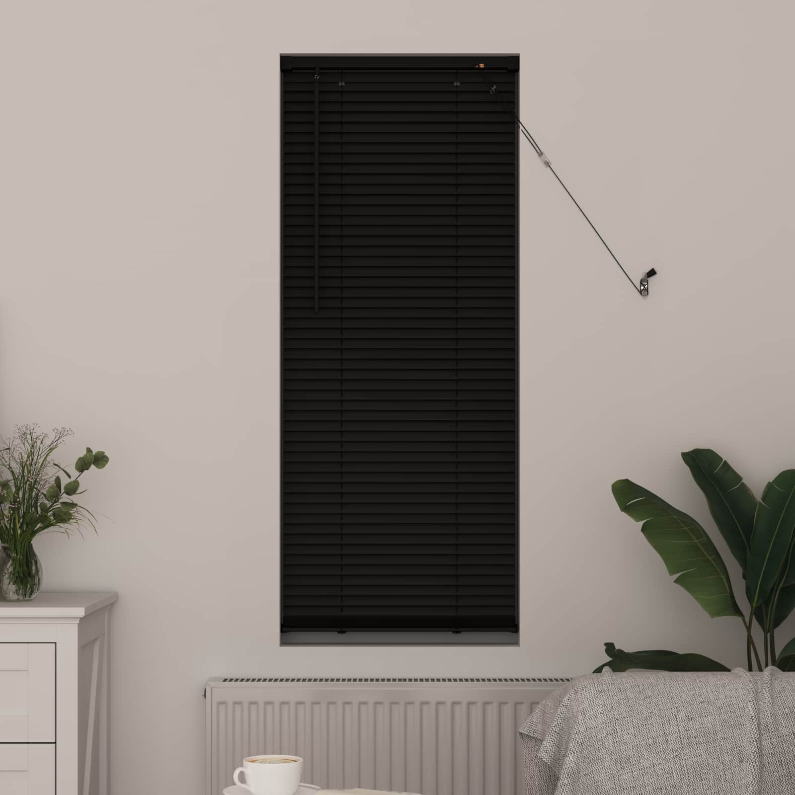 Tenda Veneziana Regolabile Nero 150 x 50 cm PVC 42003733