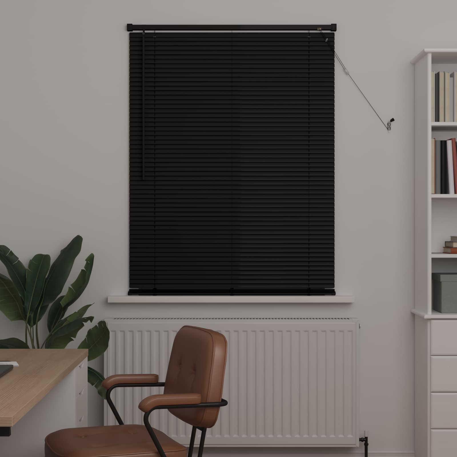 Tenda Veneziana Regolabile Nero 150 x 80 cm PVC 42003736