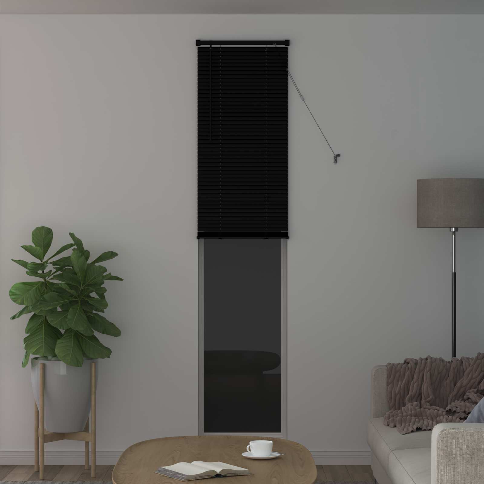 Tenda Veneziana Regolabile Nero 213 x 50 cm PVC 42003746