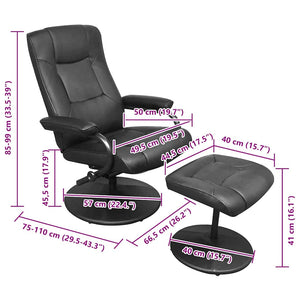 Poltrona reclinabile Nero 66,5 x 75 x 99 cm Pelle sintetica 42020646