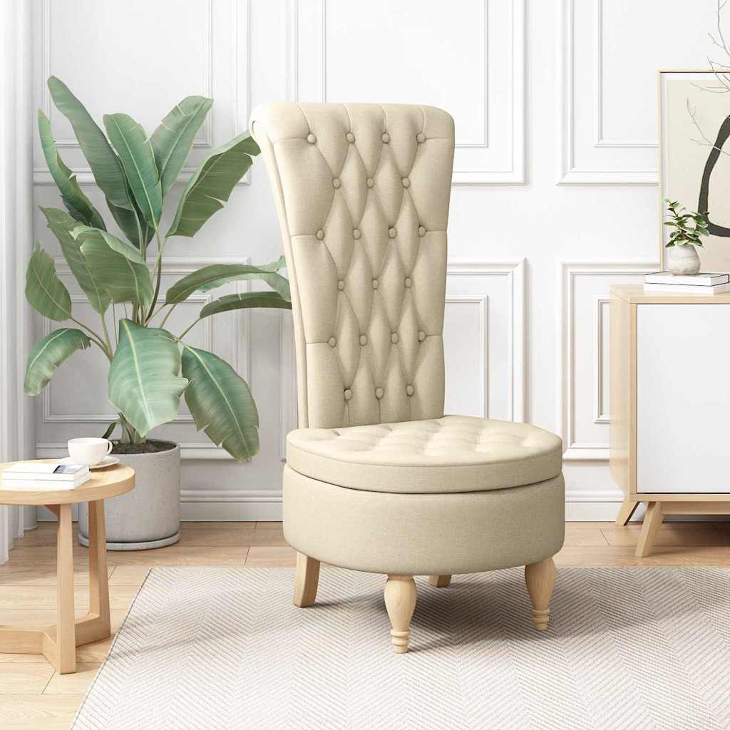 Poltrona Slipper Crema 56,5 x 70 x 110 cm Tessuto 42020684