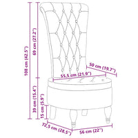 Poltrona Slipper Nero 56,5 x 70 x 110 cm Velluto 42020690