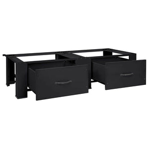 Pedestallo per Lavatrice 2 pcs Nero 64 x 55 x 32.5 cm Acciaio 42022036