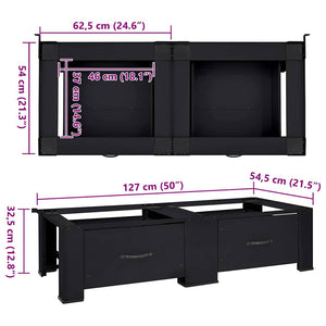 Pedestallo per Lavatrice 2 pcs Nero 64 x 55 x 32.5 cm Acciaio 42022036