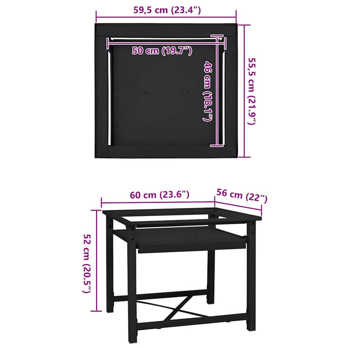 Pedestallo per Lavatrice Nero 64 x 55 x 32.5 cm Acciaio 42022037
