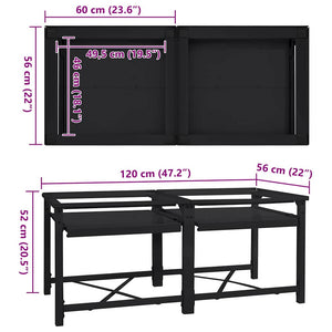 Pedestallo per Lavatrice 2 pcs Nero 64 x 55 x 32.5 cm Acciaio 42022038