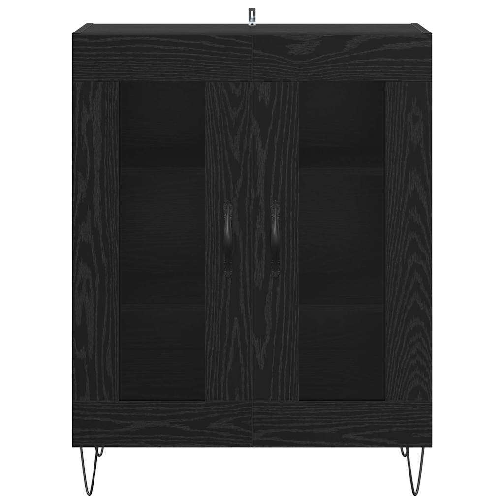 Credenza Rovere Nero 69,5 x 34 x 90 cm Legno multistrato 887203