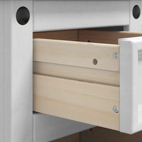 Comodino con cassetto Bianco 35 x 32,5 x 74 cm Pino massello 42021185