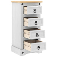 Comodino con cassetto Bianco 35 x 32,5 x 74 cm Pino massello 42021185