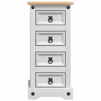 Comodino con cassetto Bianco 35 x 32,5 x 74 cm Pino massello 42021185