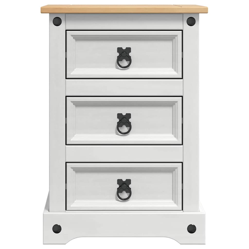 Comodino con cassetto Bianco 45 x 35 x 64 cm Pino massello 42021187