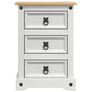 Comodino con cassetto Bianco 45 x 35 x 64 cm Pino massello 42021187