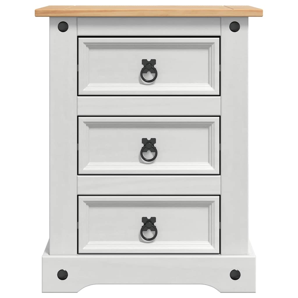 Comodino con cassetto Bianco 53 x 39 x 66 cm Pino massello 42021189