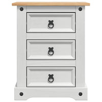 Comodino con cassetto Bianco 53 x 39 x 66 cm Pino massello 42021189