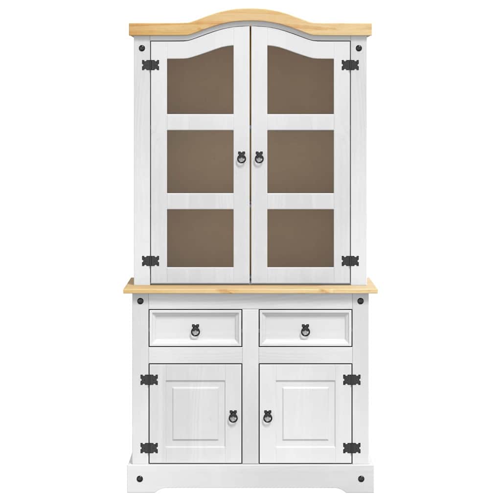 Credenza con cassetto Bianco 100 x 48,5 x 179 cm Pino massello 42021199