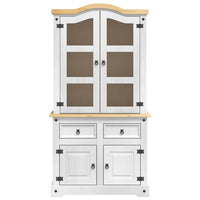 Credenza con cassetto Bianco 100 x 48,5 x 179 cm Pino massello 42021199