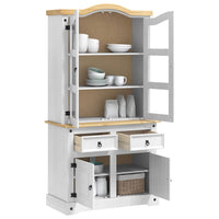 Credenza con cassetto Bianco 100 x 48,5 x 179 cm Pino massello 42021199