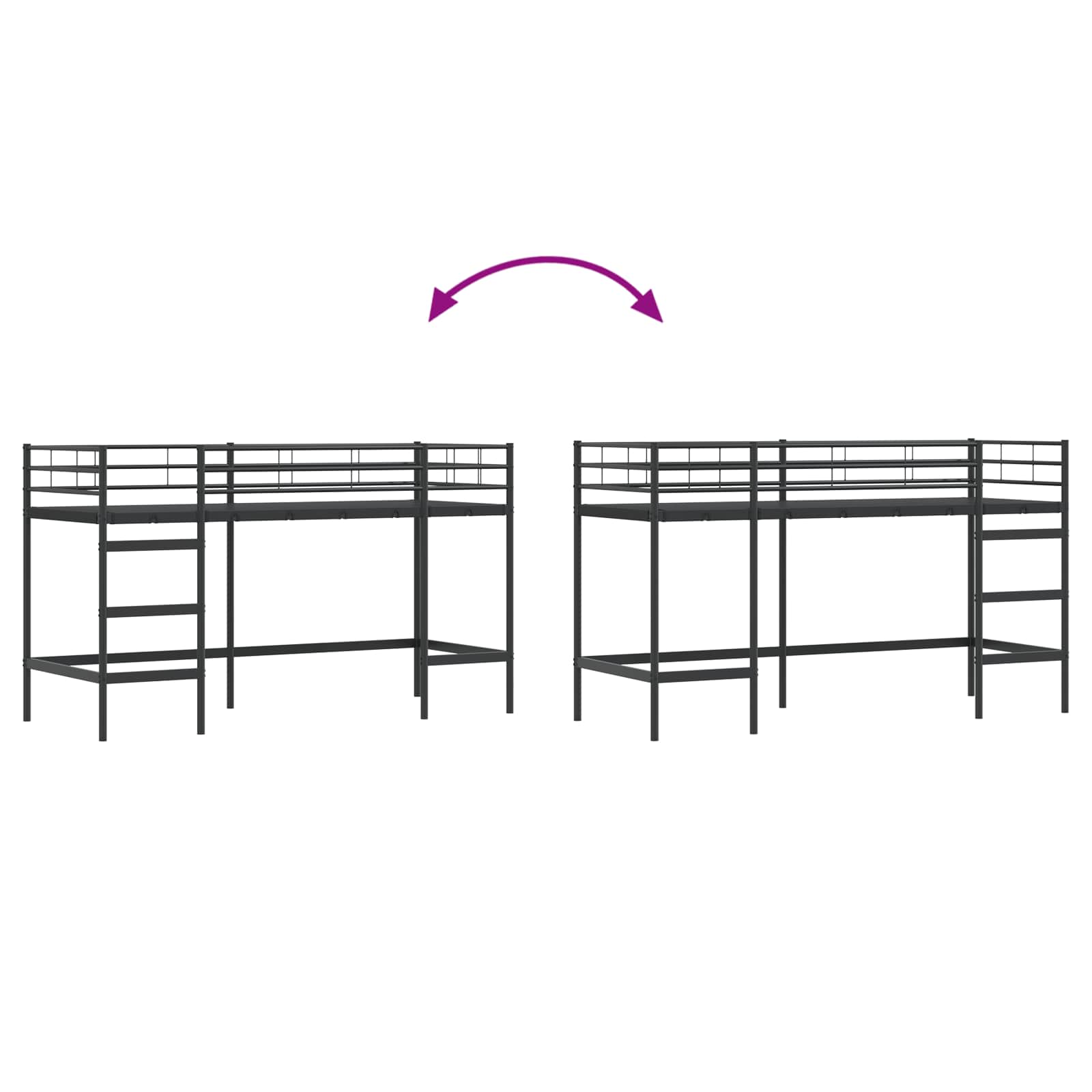 Struttura del letto loft per bambini Nero 75 x 190 cm 42020759