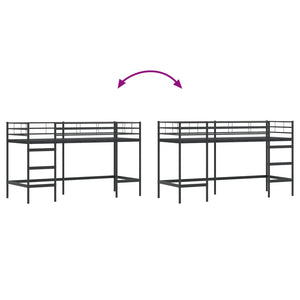 Struttura del letto loft per bambini Nero 75 x 190 cm 42020759