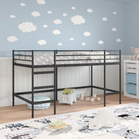 Struttura del letto loft per bambini Nero 90 x 201 cm 42020762