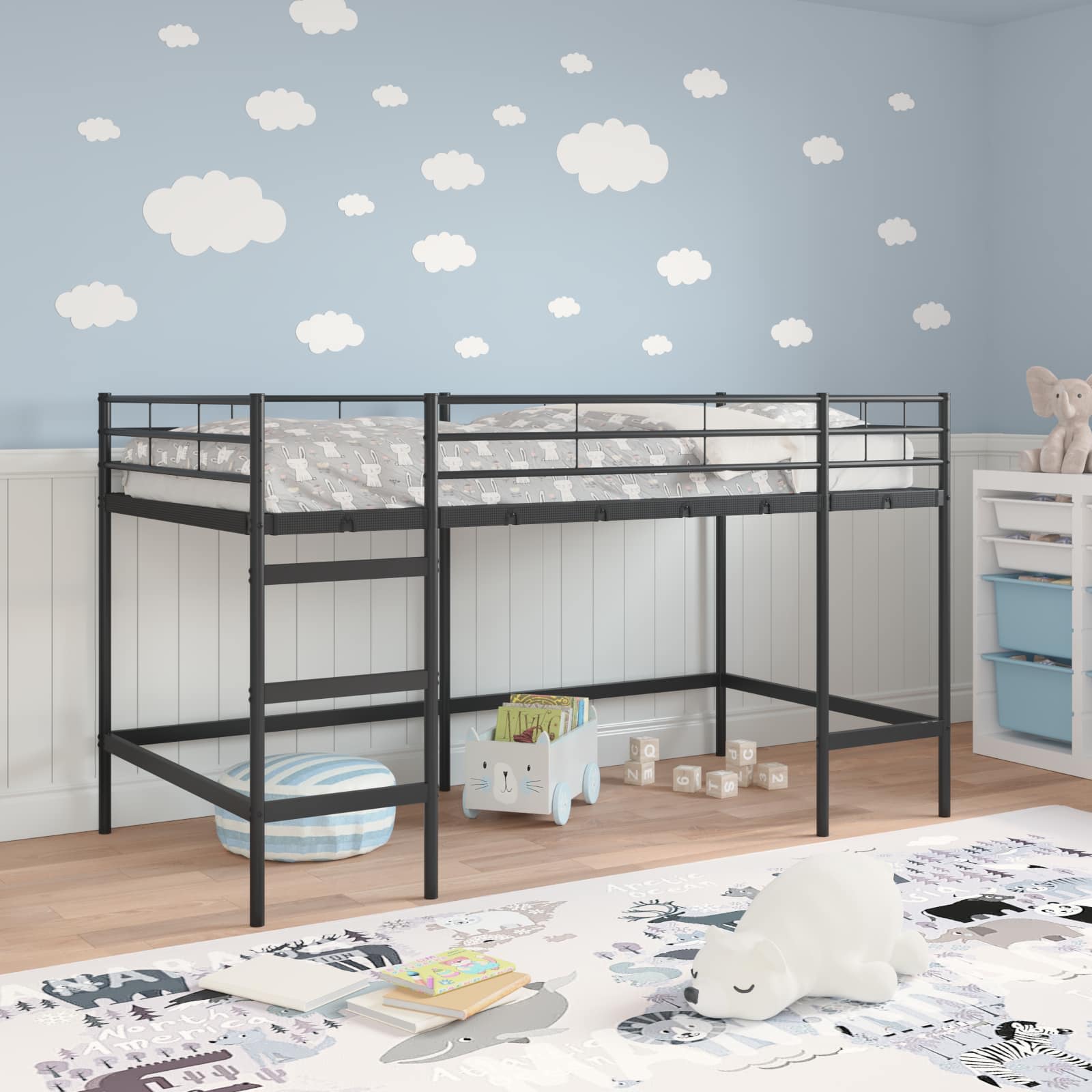 Struttura del letto loft per bambini Nero 107 x 201 cm 42020765