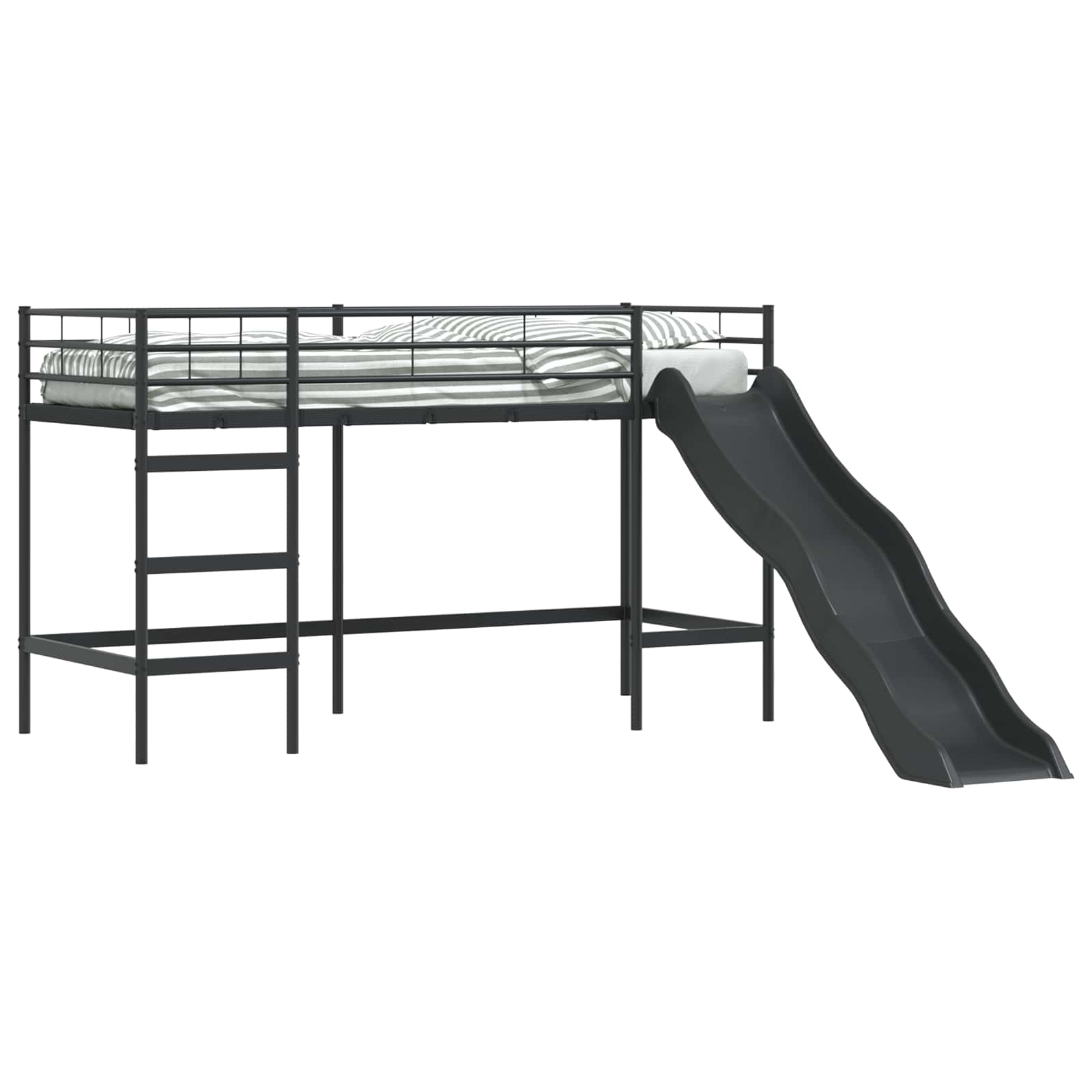 Letto loft per bambini con scivolo Nero e antracite 42020773